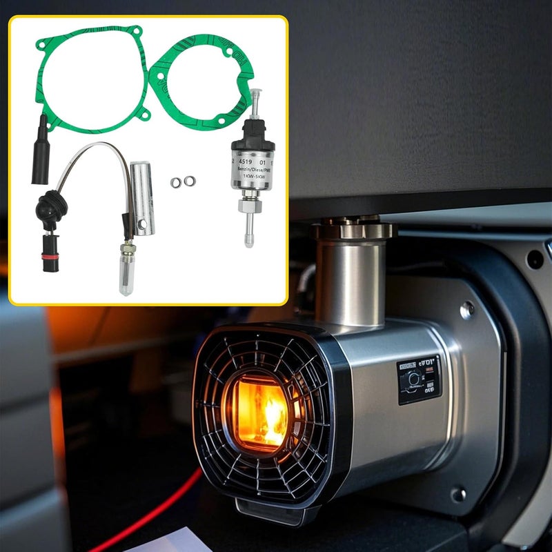 Forcitory 12V Heater Glow Plug Repair Kit and 12V Fuel Metering Pump Heater Fit for Eberspacher Espar Airtronic 2KW D2 D4 D4S Parking Heater Maintenance with Strainer Screen Replacement for 22451901 - Image 3